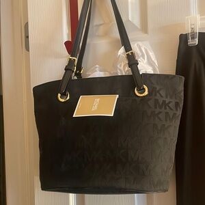 NWOT Michael Kors Black Embossed Tote
